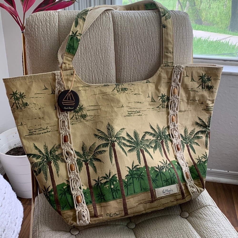 Paul Brent Coastal Tropical Canvas Large Tote